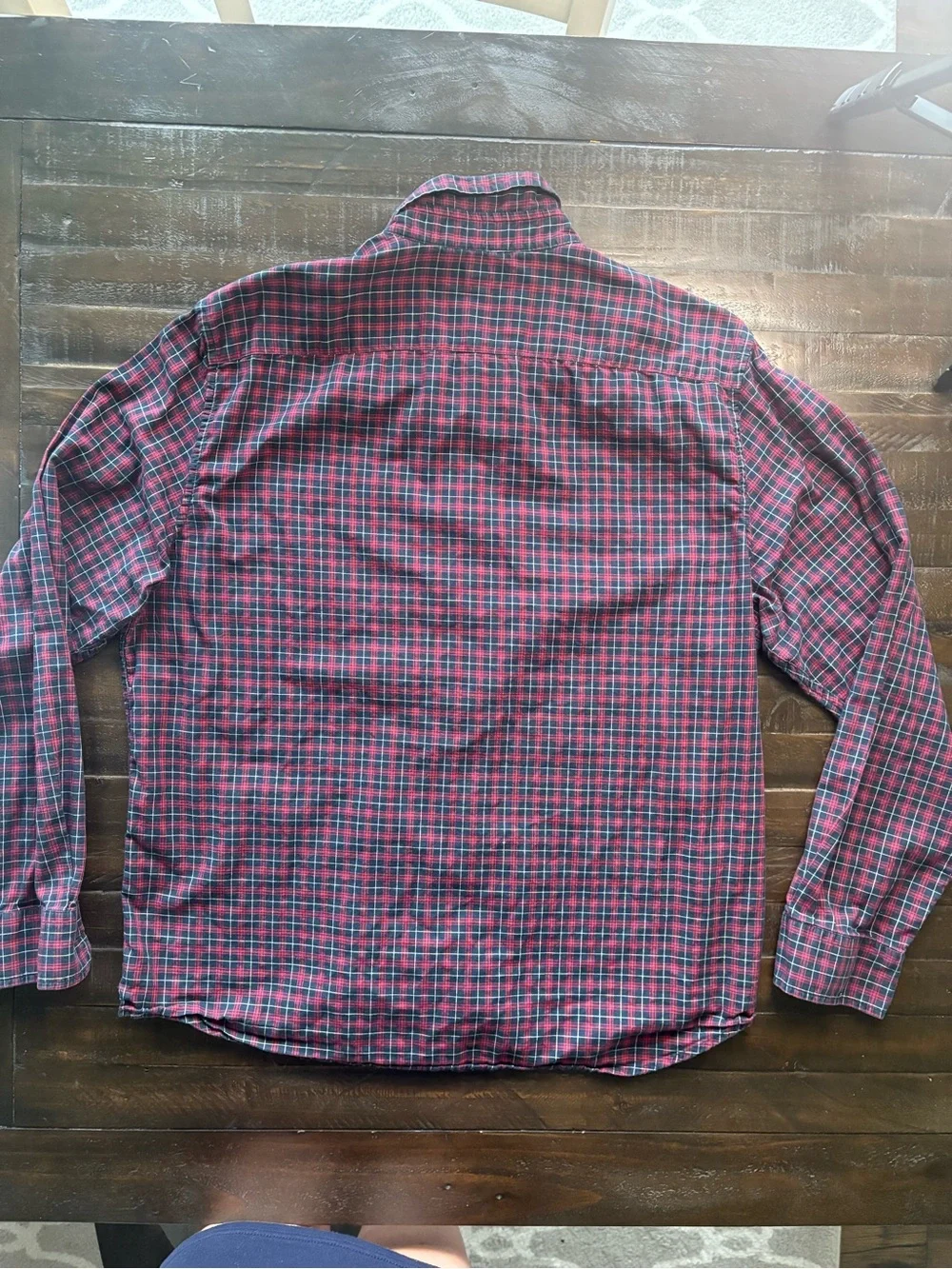 Banana Republic Organic Cotton Oxford Untucked Fit Plaid Shirt Men’s XL